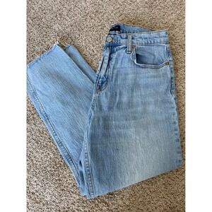 AEROPOSTALE Womens Light Wash Mom Jeans Distressed Frayed Hem women's L Size 12